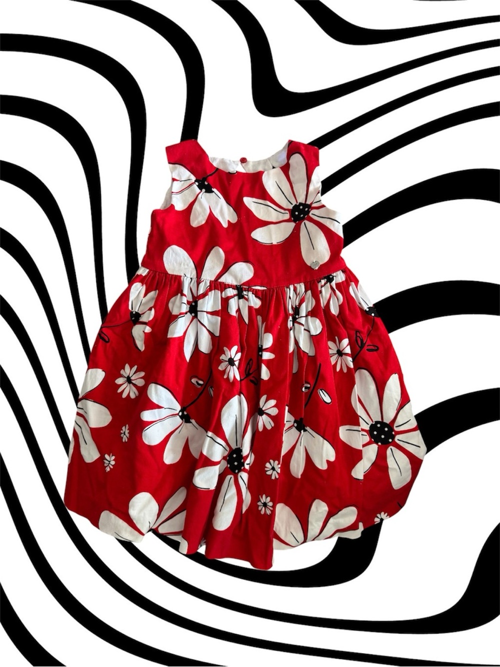 Mayoral Red and White Floral Sleeveless Dress